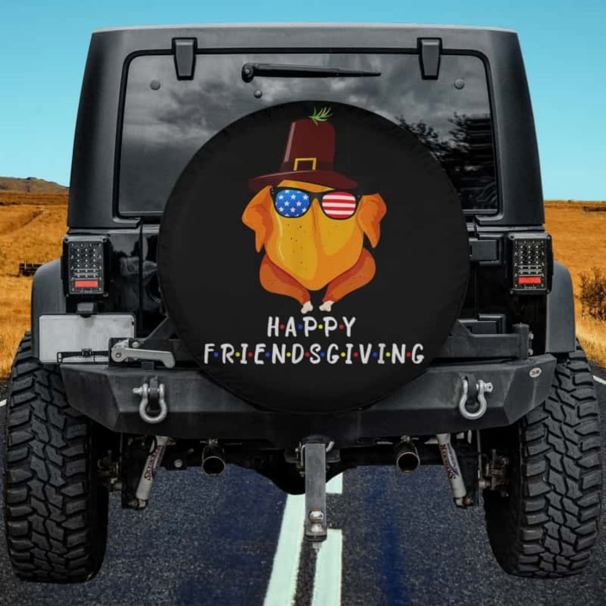 Happy Friendsgiving Spare Tire Cover