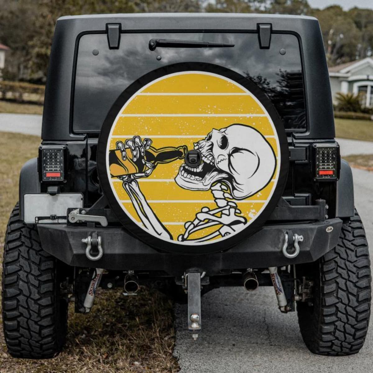 Retro Beer Skull Spare Tire Cover