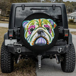 Sugar Skull Bulldog Spare Tire Cover