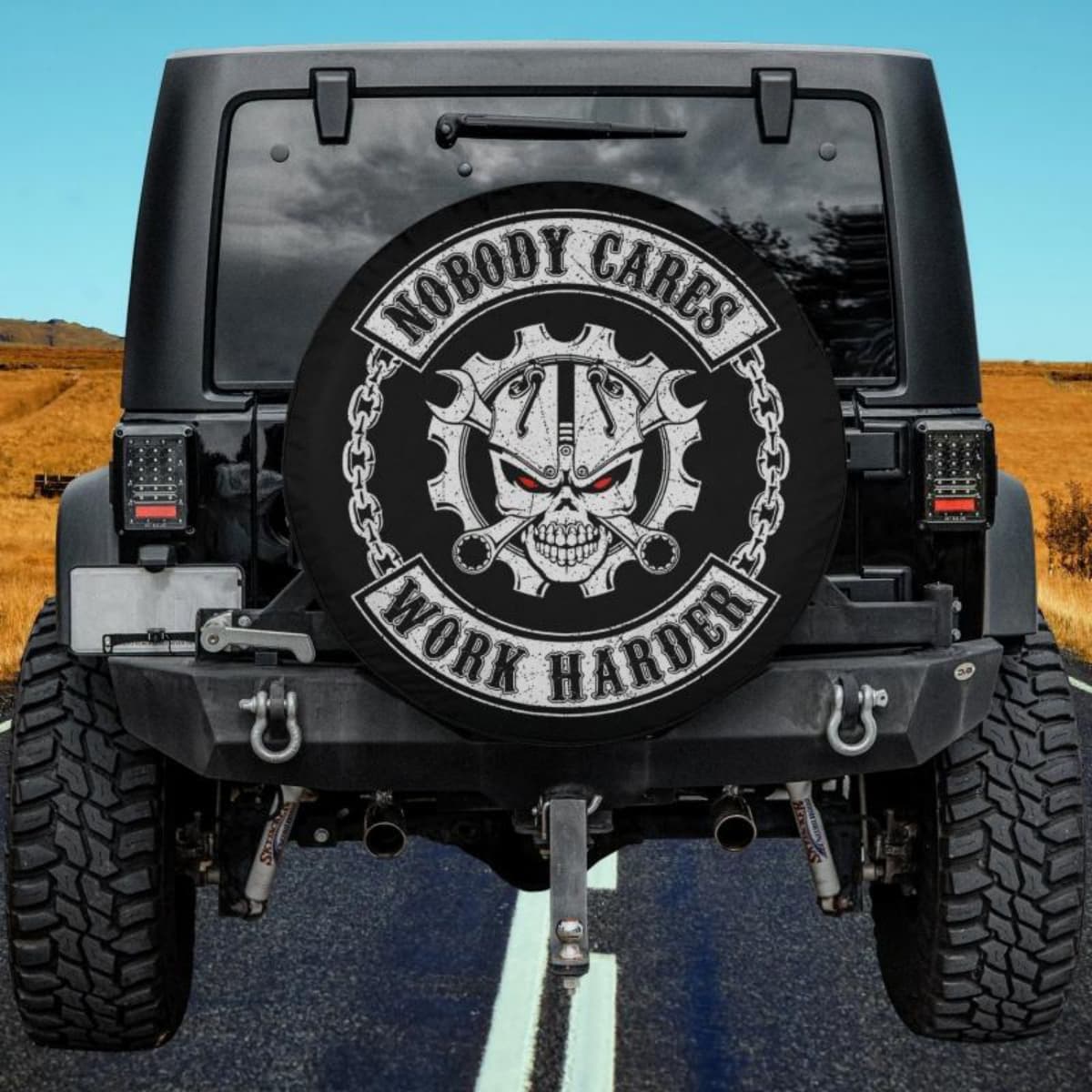 The Iron Will Badge Spare Tire Cover