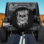 Filigree Skull Art Spare Tire Cover