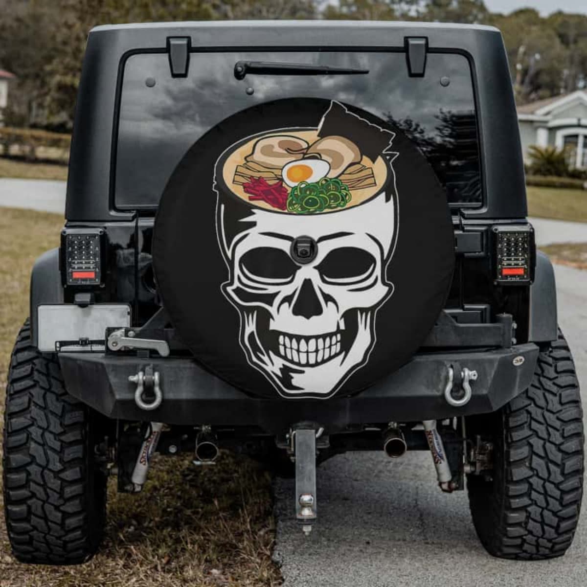 Vivid Ramen Skull Spare Tire Cover