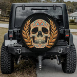 Laurel Wreath Sugar Skull Spare Tire Cover