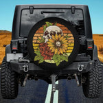 Sunflower Retro Skull Spare Tire Cover