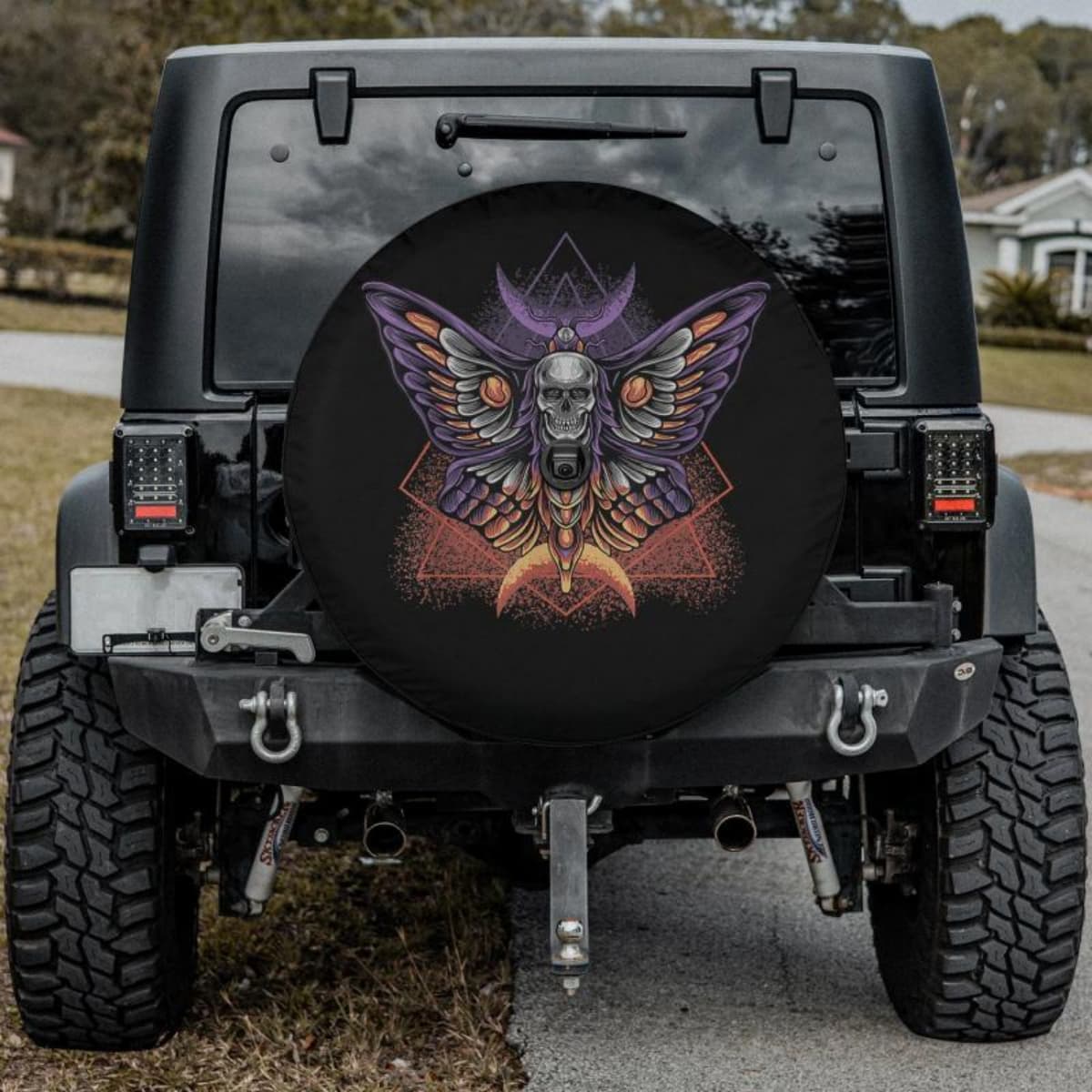 Celestial Moth Skull Spare Tire Cover