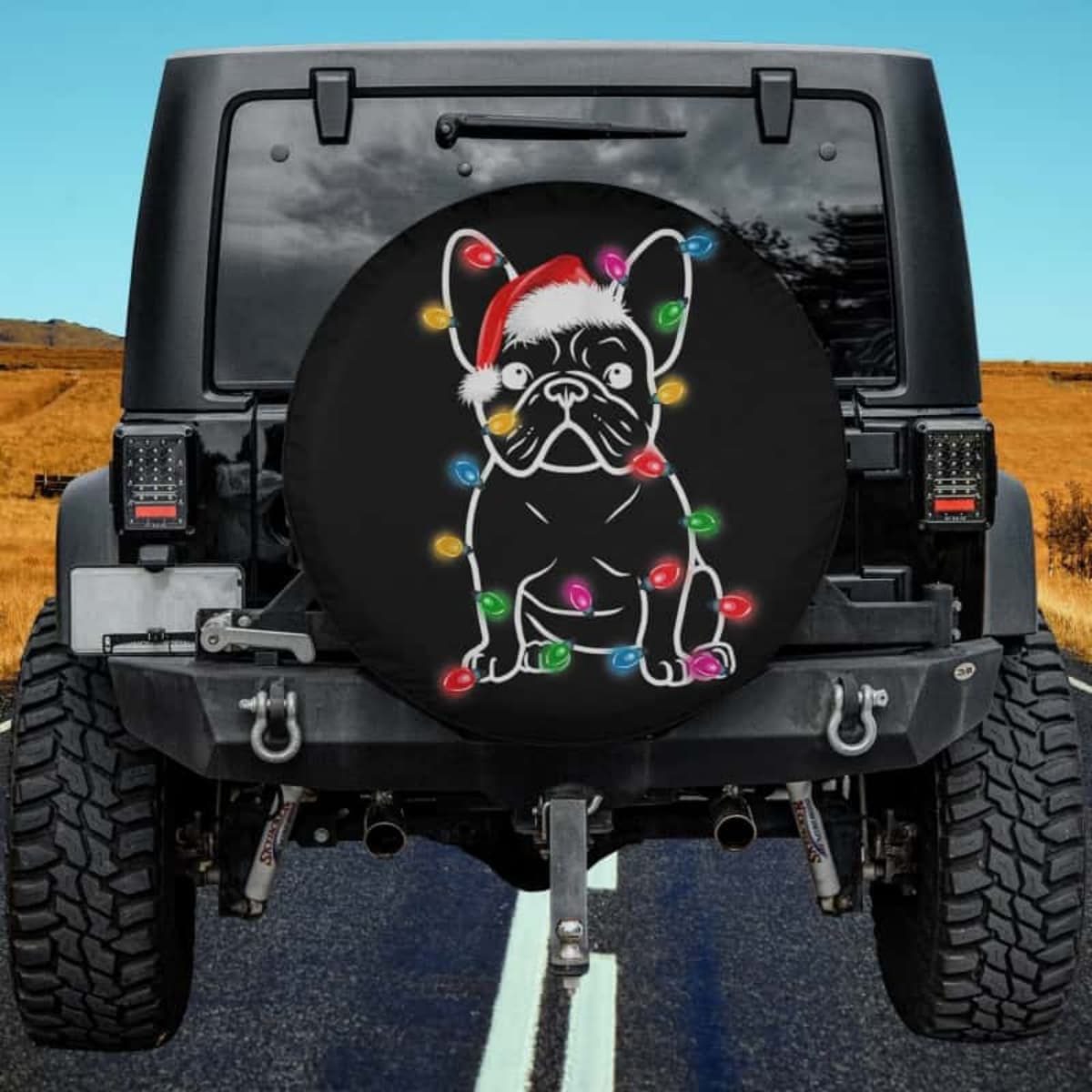 The Neon Frenchie Glow Spare Tire Cover