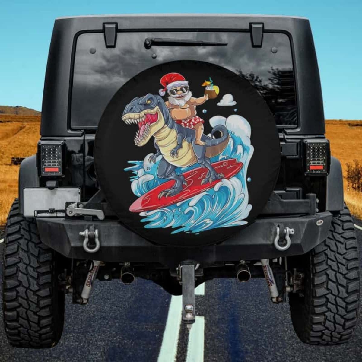 The Tropical Rex Surfer Spare Tire Cover