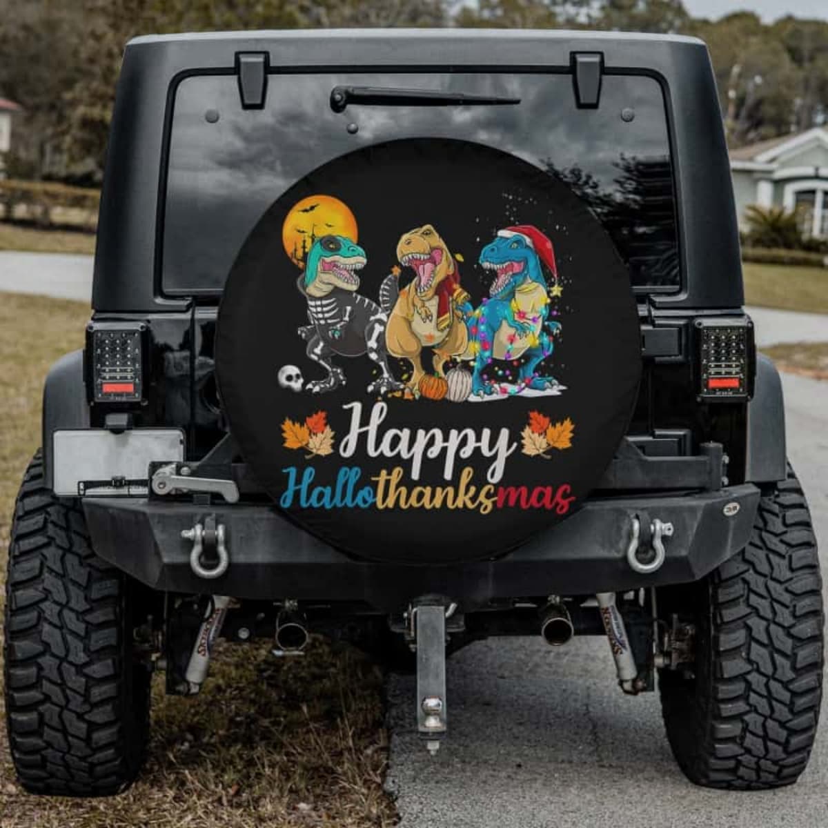 The Hallothanksmas Rex Spare Tire Cover