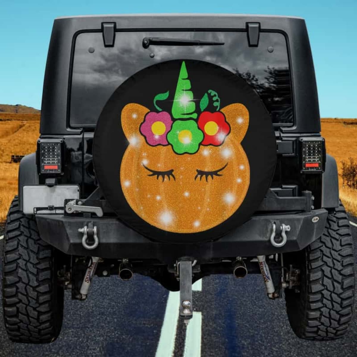Sleepy Pumpkin Princess Spare Tire Cover