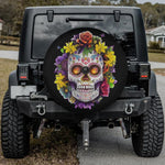 Sugar Skull Flora Spare Tire Cover