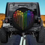 Rainbow Skeleton Heart Spare Tire Cover
