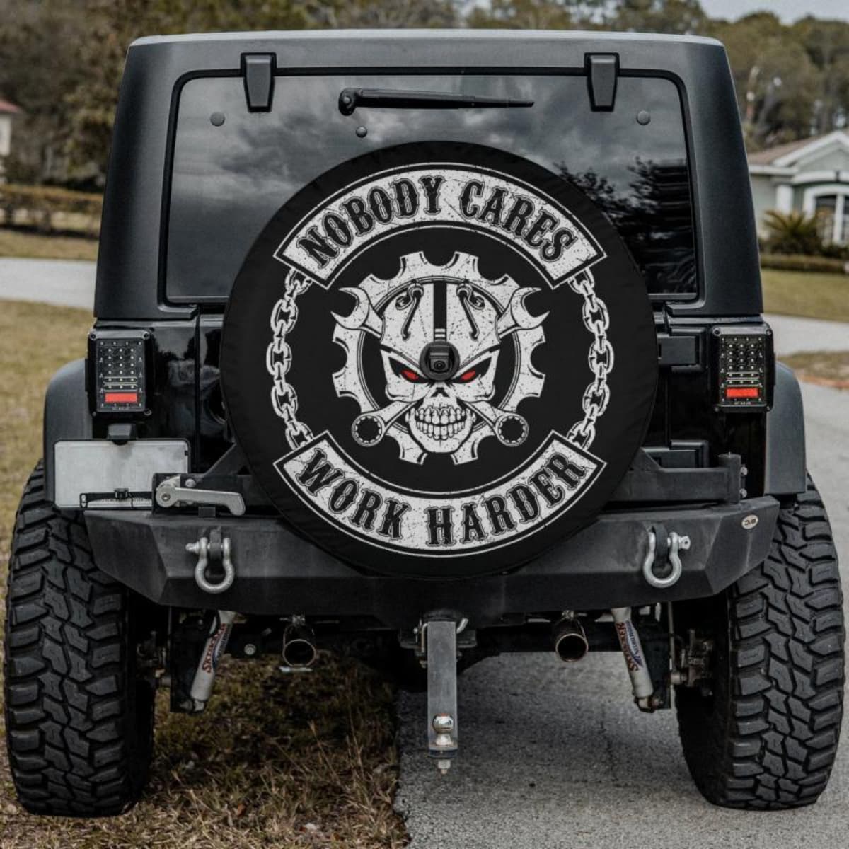 The Iron Will Badge Spare Tire Cover