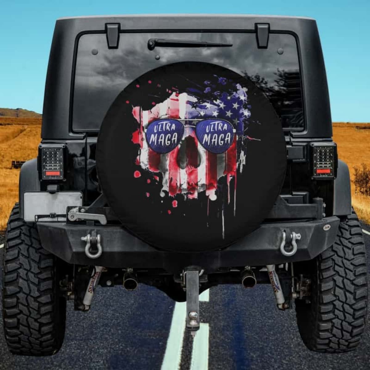 Ultra MAGA Patriot Skull Spare Tire Cover