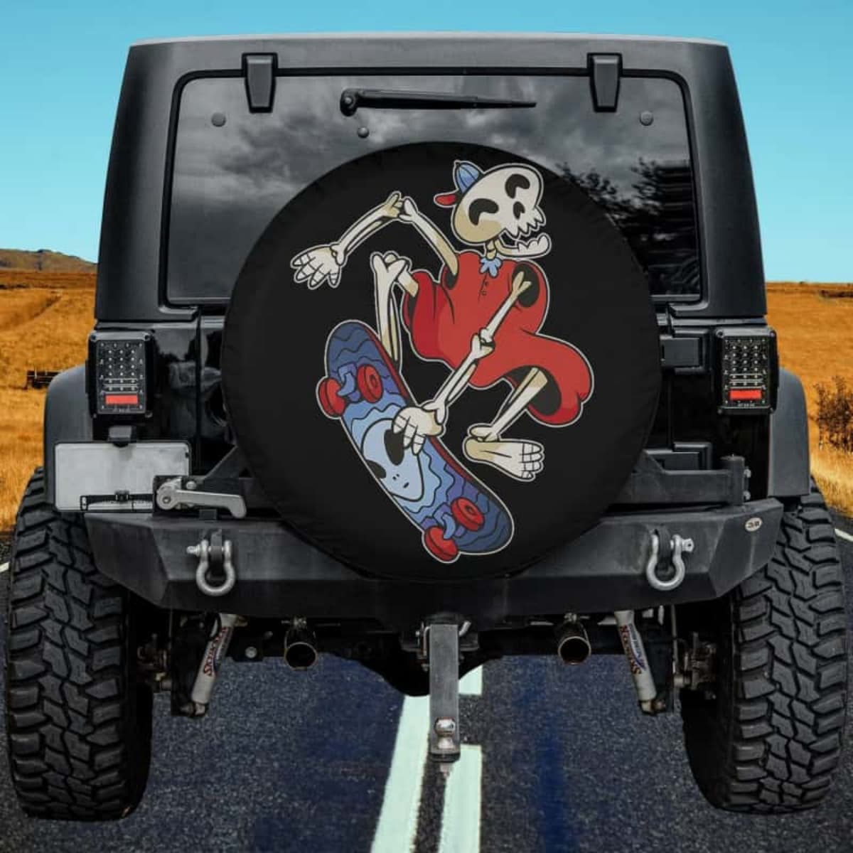 Skate or Die Skull Spare Tire Cover