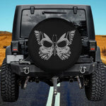 Butterfly Skull Illusion Badge Spare Tire Cover