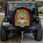 Fruit Punch Sugar Skull Spare Tire Cover