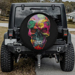 Trippy Skull Spare Tire Cover