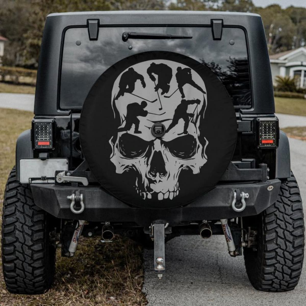 Hockey Skull Mosaic Spare Tire Cover