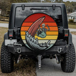 Retro Surf Skull Spare Tire Cover