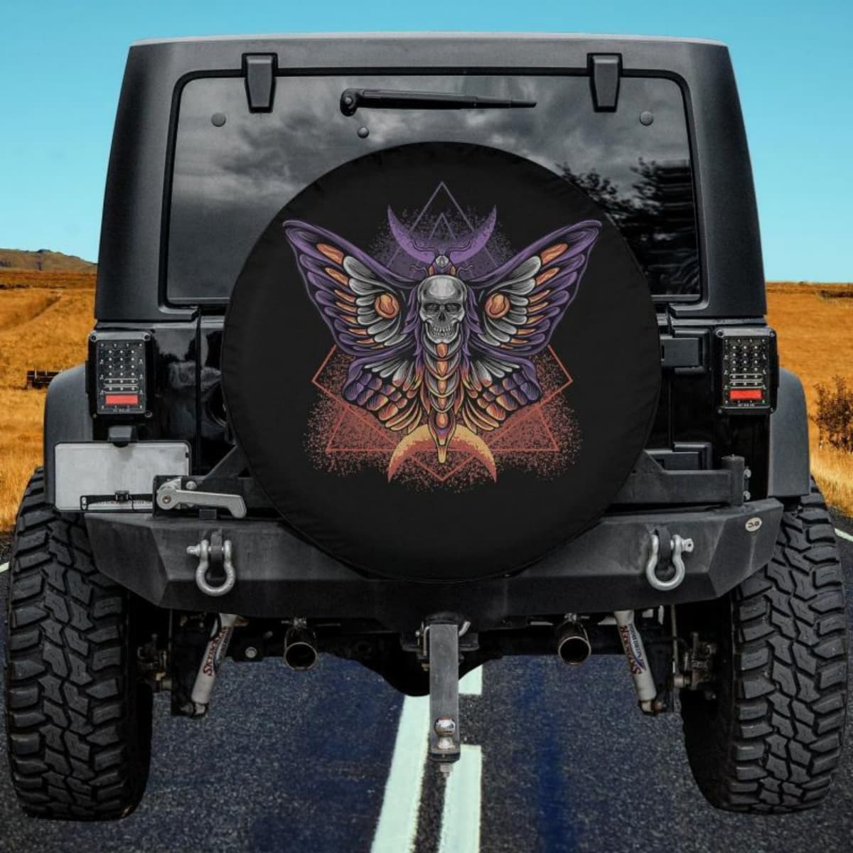 Celestial Moth Skull Spare Tire Cover