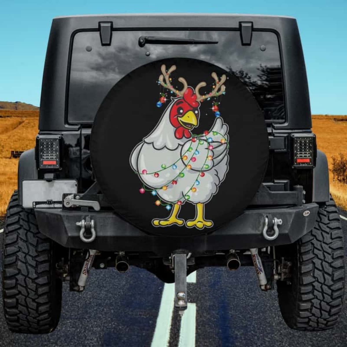Merry Cluck-mas Badge Spare Tire Cover