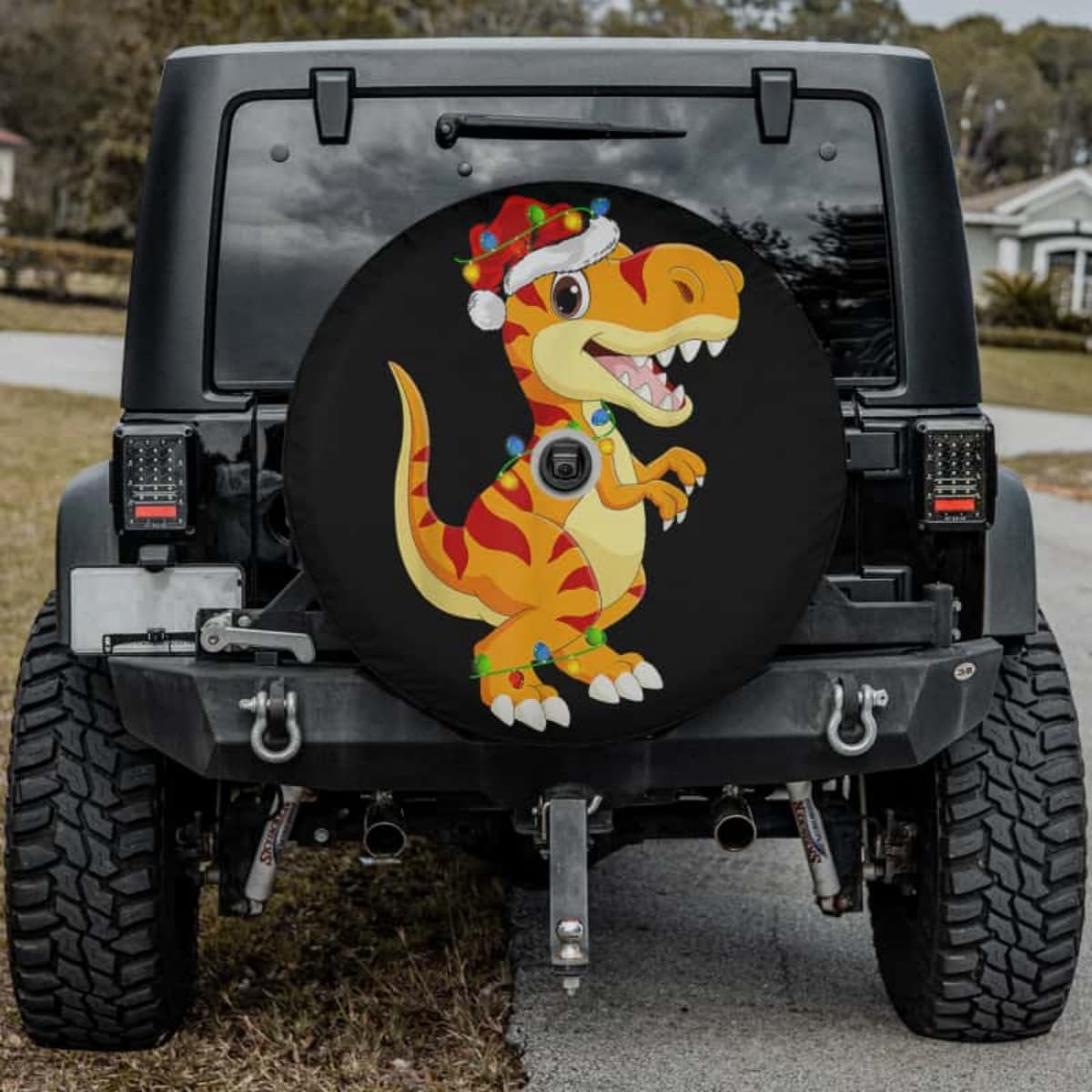 The Glowing Amber Rex Spare Tire Cover