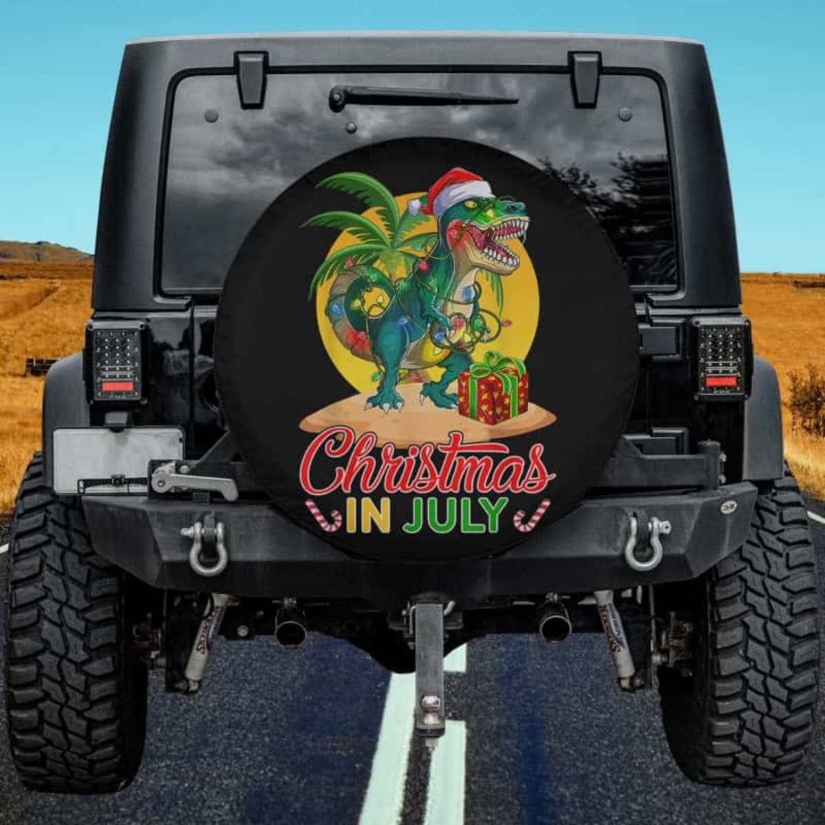 Christmas in July: Dino Style Spare Tire Cover