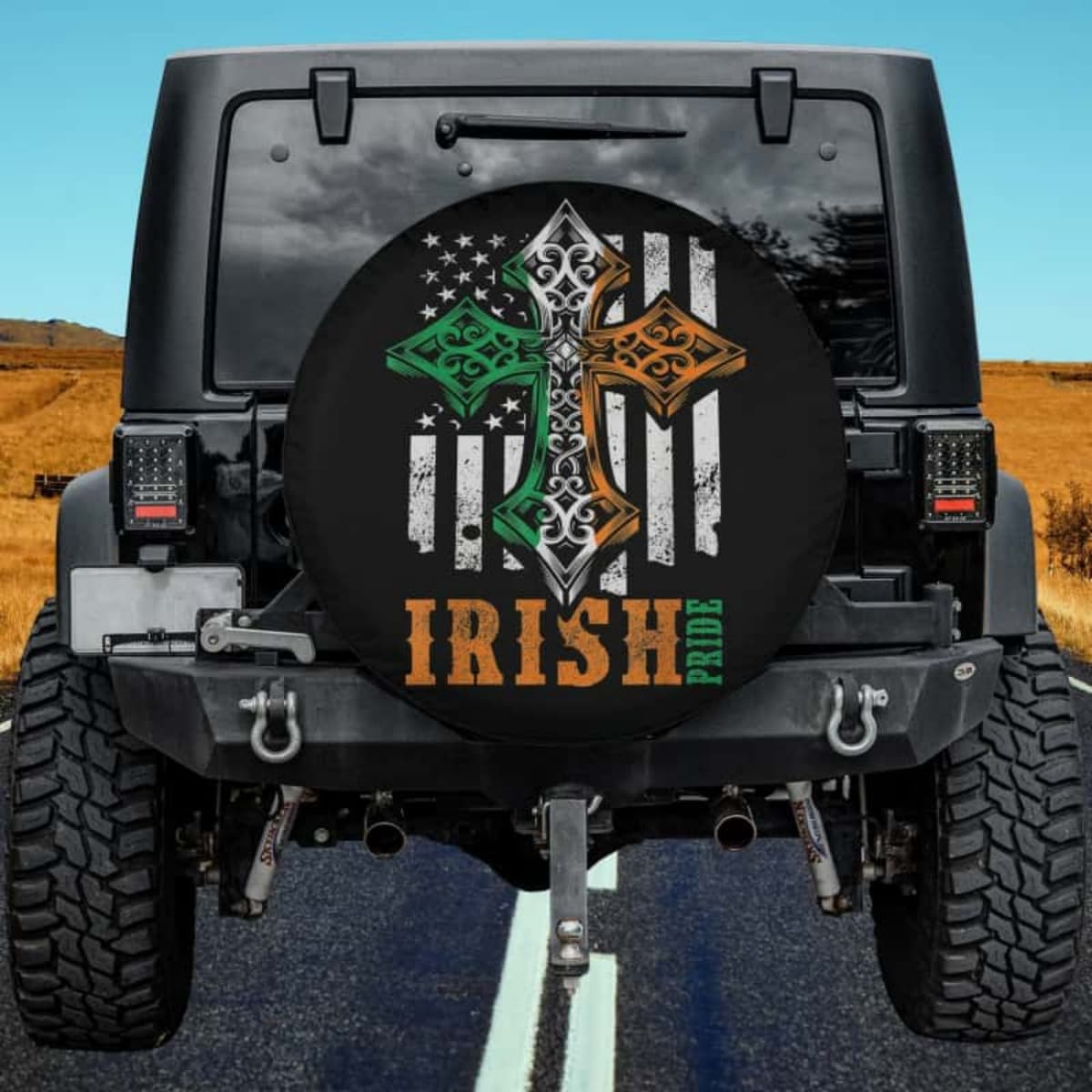 The Irish Pride Cross Spare Tire Cover