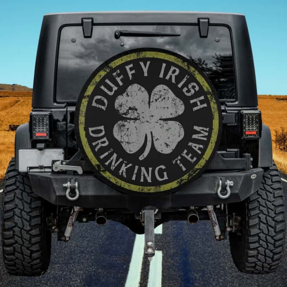The Duffy Drinking Crew Spirit Spare Tire Cover