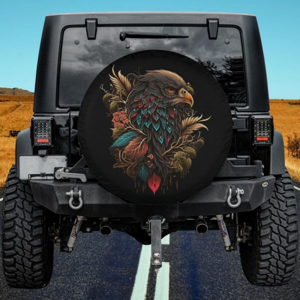 The Azure Ember Eagle Spare Tire Cover