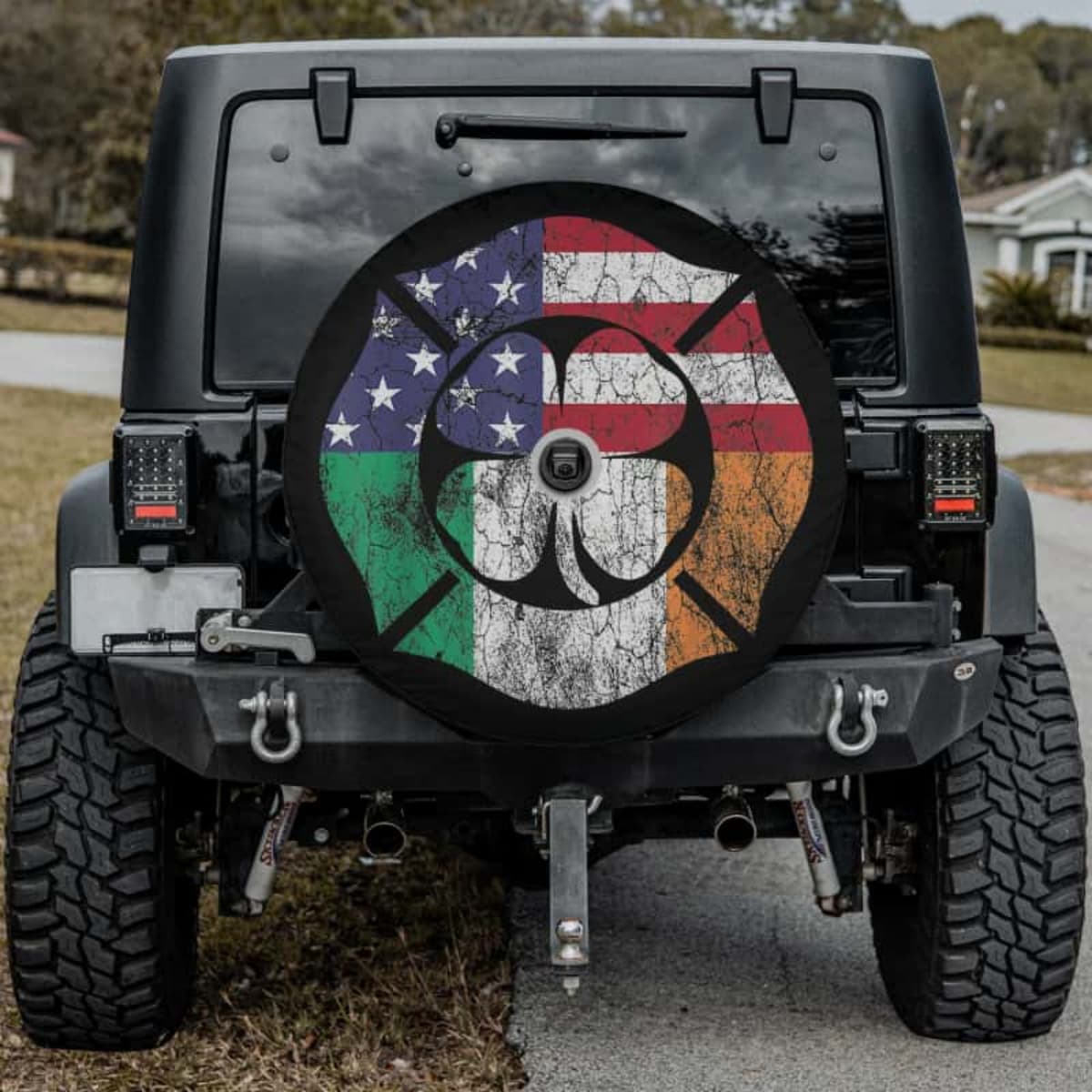 The Irish-American Shield Spare Tire Cover