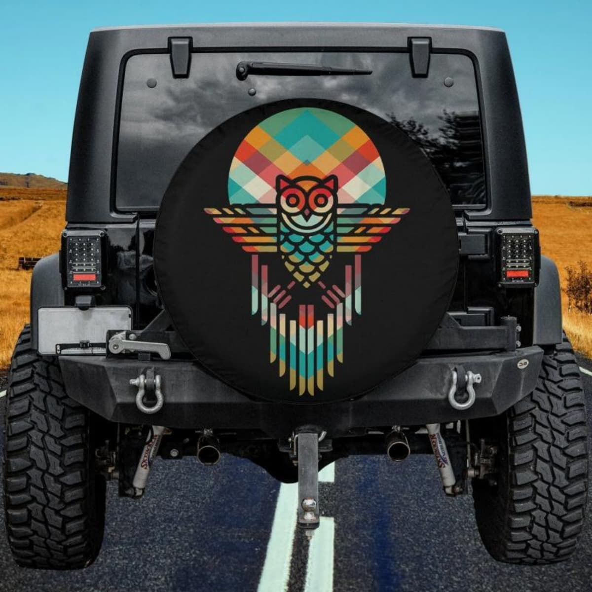 The Boho Owl Totem Spare Tire Cover