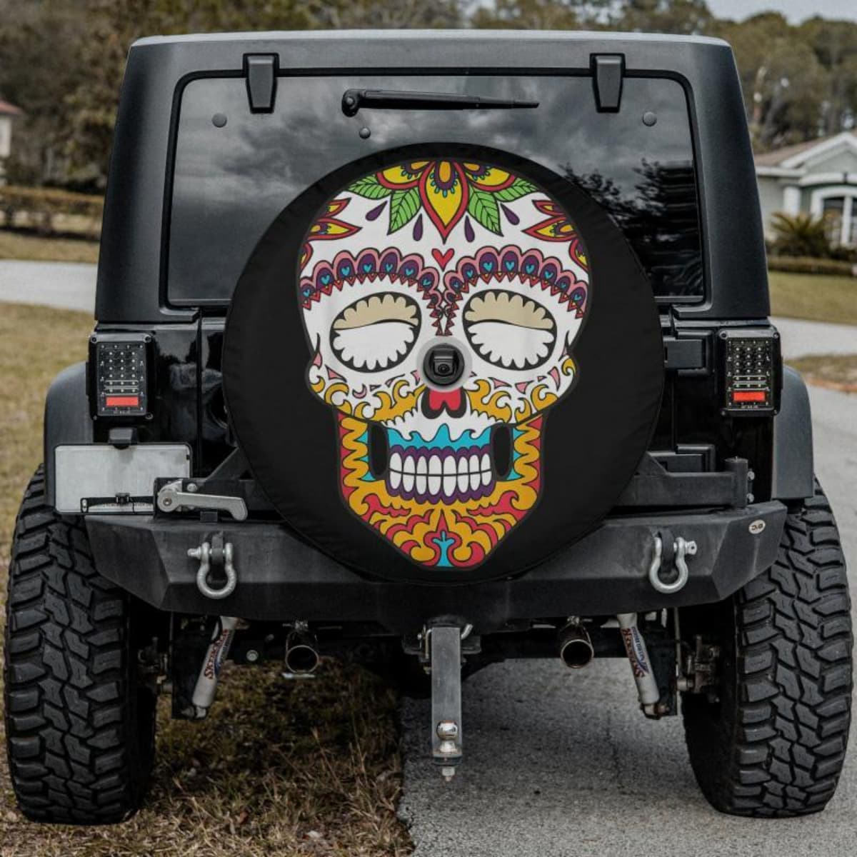 Classic Sugar Skull Spare Tire Cover