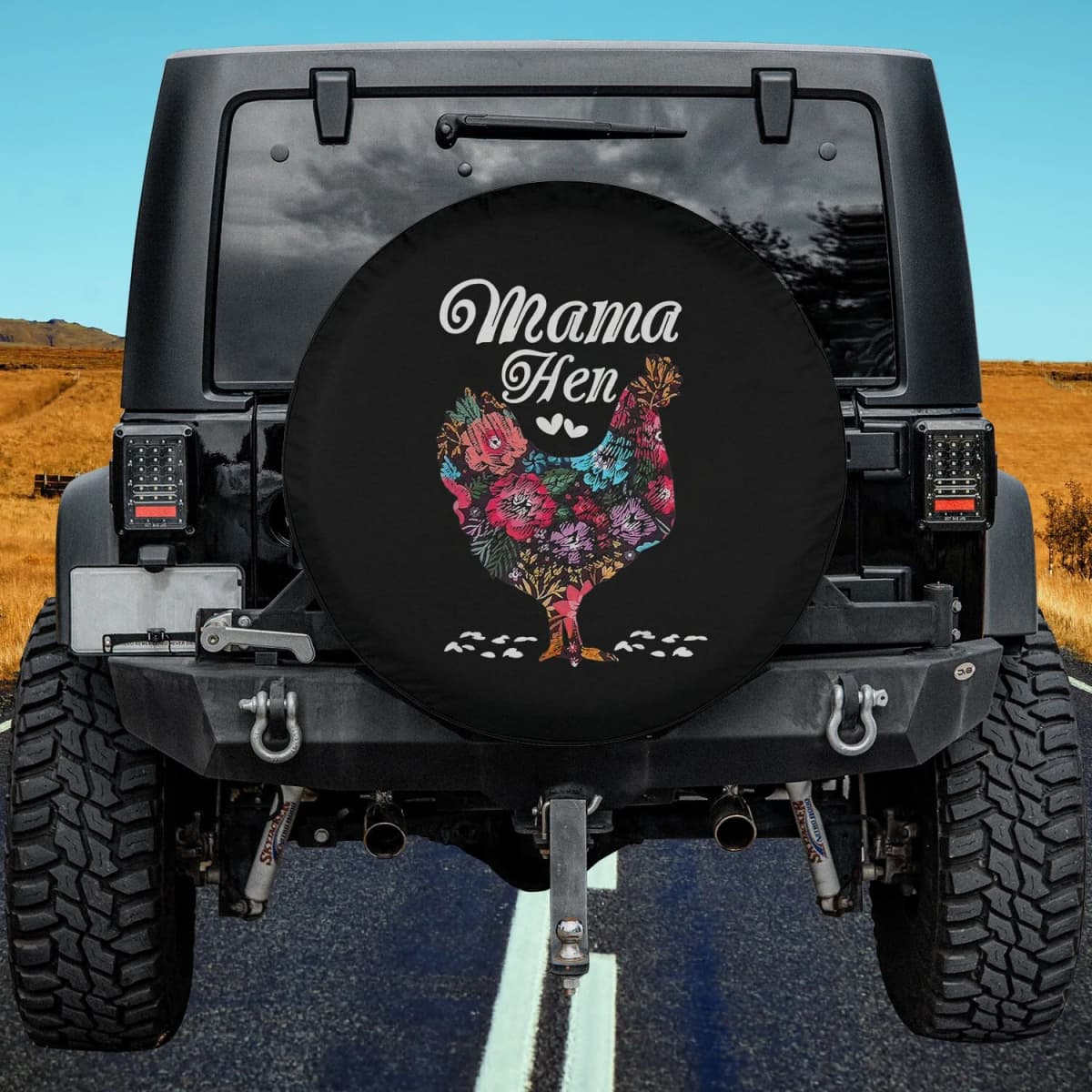 The Floral Mama Hen Spare Tire Cover
