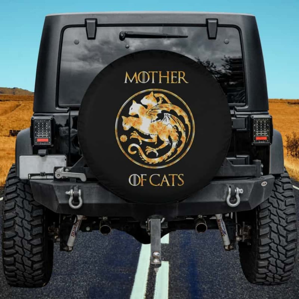 Mother of Cats Sunflower Spare Tire Cover