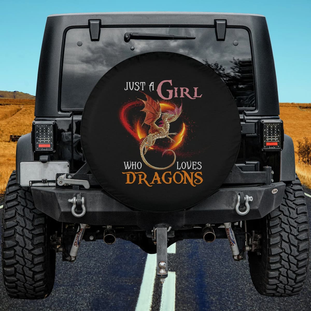 Just A Girl Who Loves Dragons Spare Tire Cover
