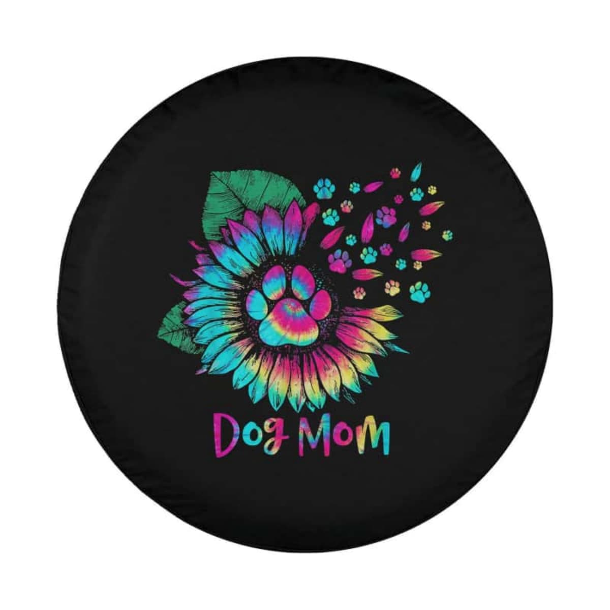 The Tie-Dye Paw Sunflower Spare Tire Cover