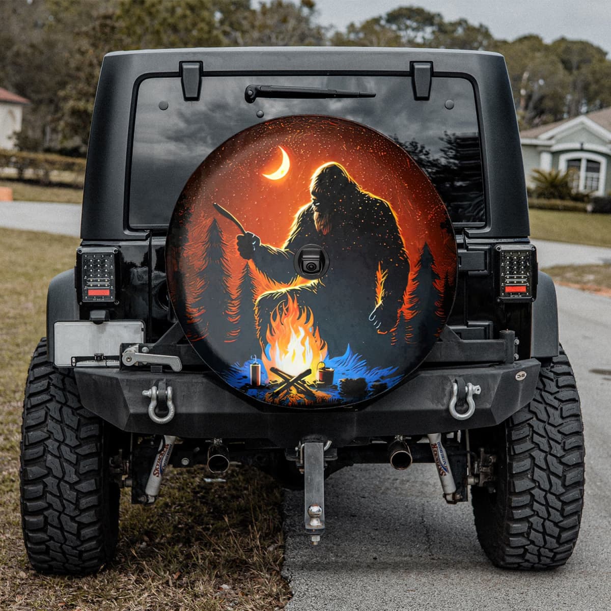 Bigfoot Campfire Stories Spare Tire Cover