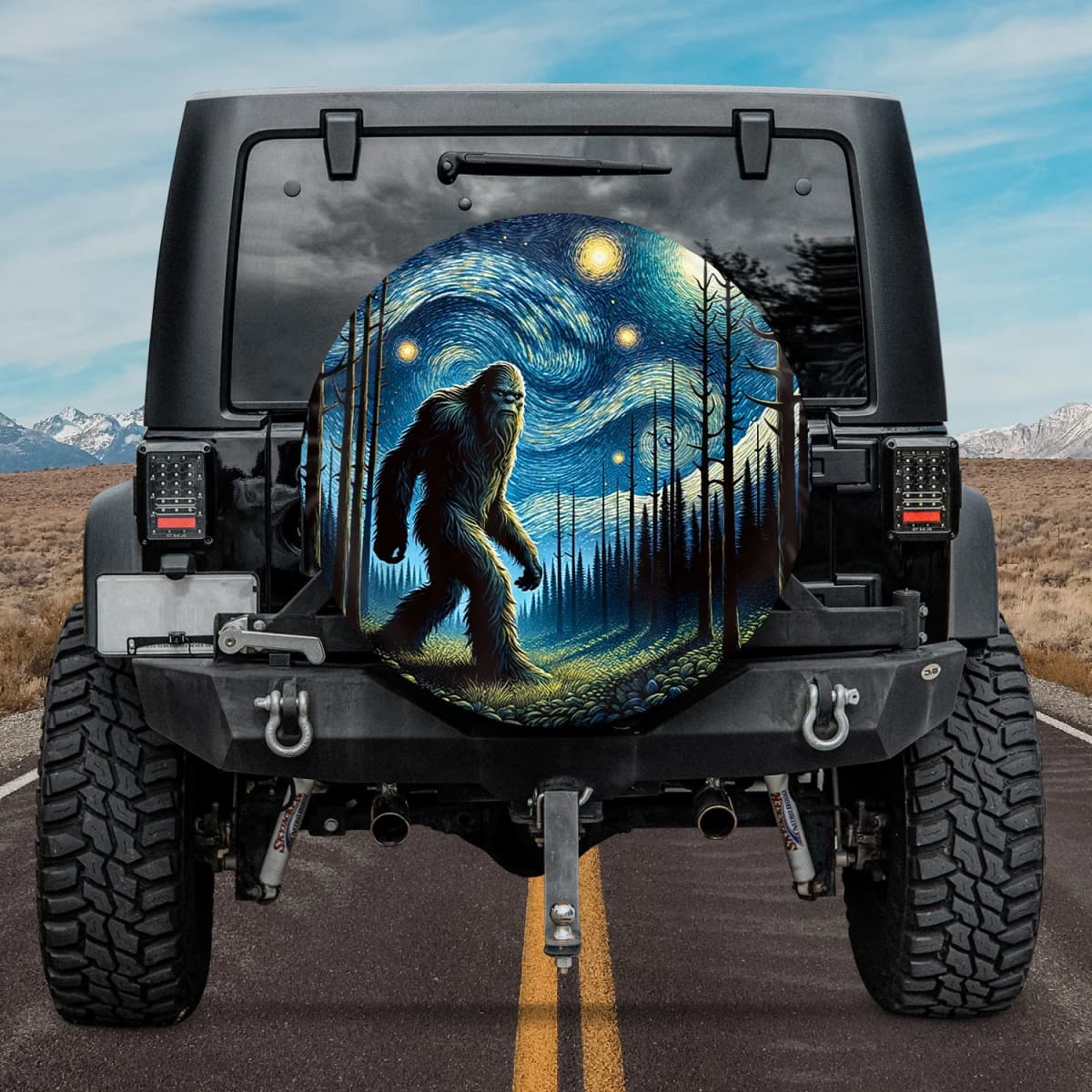 Starry Sasquatch Spare Tire Cover