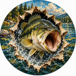 3D Largemouth Bass Fishing Burst Spare Tire Cover - Jeep, Bronco, RV, Camper & More