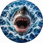 3D Great White Shark Ocean Burst Spare Tire Cover - Jeep, Bronco, RV, Camper & More