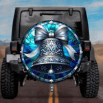 Stained Glass Silver Bell Spare Tire Cover - Jeep, Bronco, RV, Camper & More