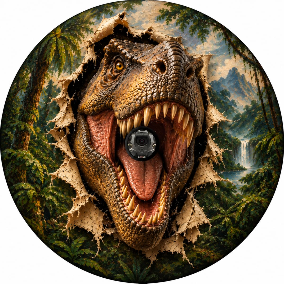 3D Roaring Prehistoric T-Rex Spare Tire Cover - Jeep, Bronco, RV, Camper & More