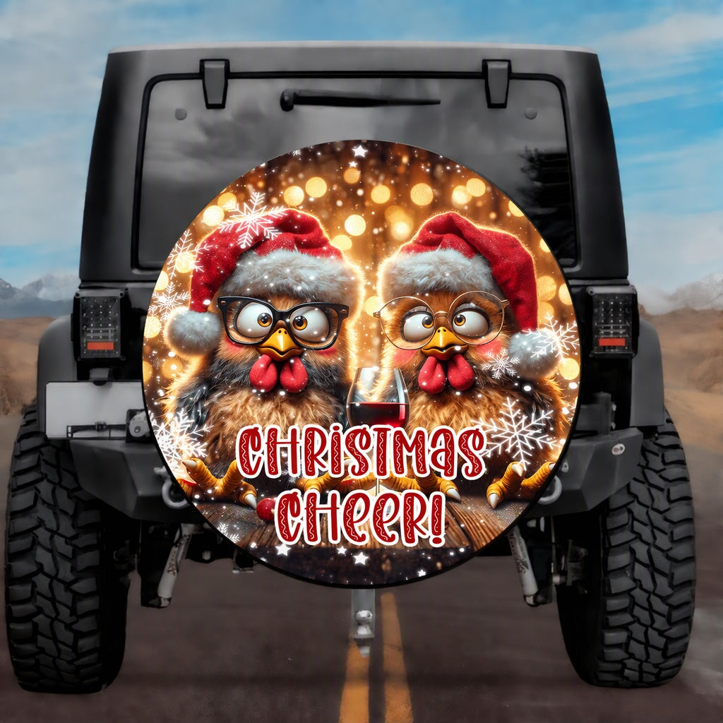 Holiday Country Farmhouse Amber Light Glasses Chicks Spare Tire Cover - Jeep, Bronco, RV, Camper & More