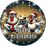 Holiday Country Farmhouse Black Gold Wine Drinking Chicken Spare Tire Cover - Jeep, Bronco, RV, Camper & More