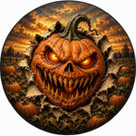 Evil Jack Lantern Monster Halloween Spare Tire Cover - Jeep, Bronco, RV, Camper & More