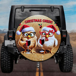 Holiday Country Farmhouse Christmas Cheer Chicken Spare Tire Cover - Jeep, Bronco, RV, Camper & More