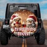 Holiday Country Farmhouse Sparkle Wine Chicken Spare Tire Cover - Jeep, Bronco, RV, Camper & More