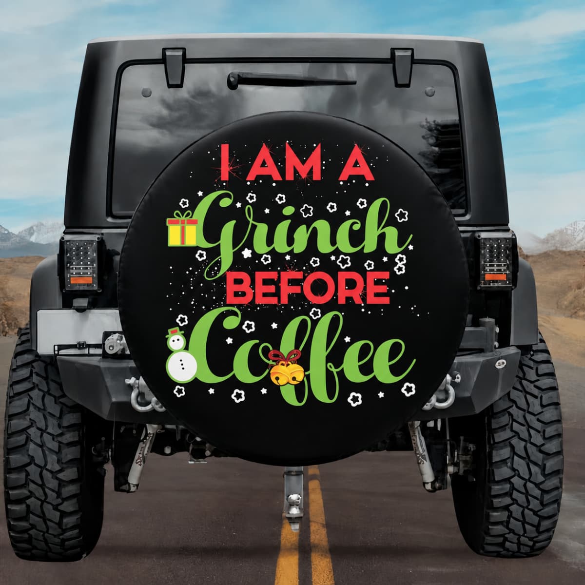 I Am A Grinch Before Coffee | Camper, RV, Jeep, Bronco Spare Tire Cover