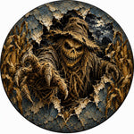 3D Creepy Scarecrow Cornfield Halloween Spare Tire Cover - Jeep, Bronco, RV, Camper & More